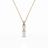 Diamond Pendant Necklace Baguette 0.1ct by Qutahia Jewellery
