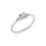 Solitaire Eternity Diamond Ring Princess 0.3ct by Qutahia Jewellery