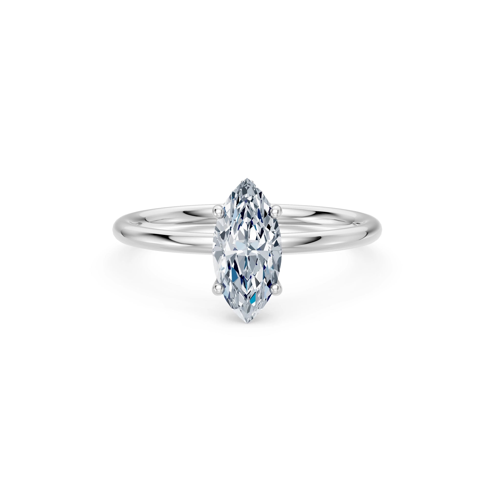 Marquise Lab Grown Diamond Micro Pave Engagement Ring 1.0ct by Qutahia Jewellery