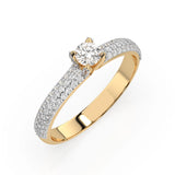 Solitaire Eternity Diamond Ring Round 0.17ct by Qutahia Jewellery