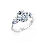 Oval Lab Grown Diamond Side Stone Eternity Ring 2.0ct by Qutahia Jewellery