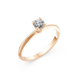Solitaire Diamond Ring Round Brilliant 0.3ct by Qutahia Jewellery
