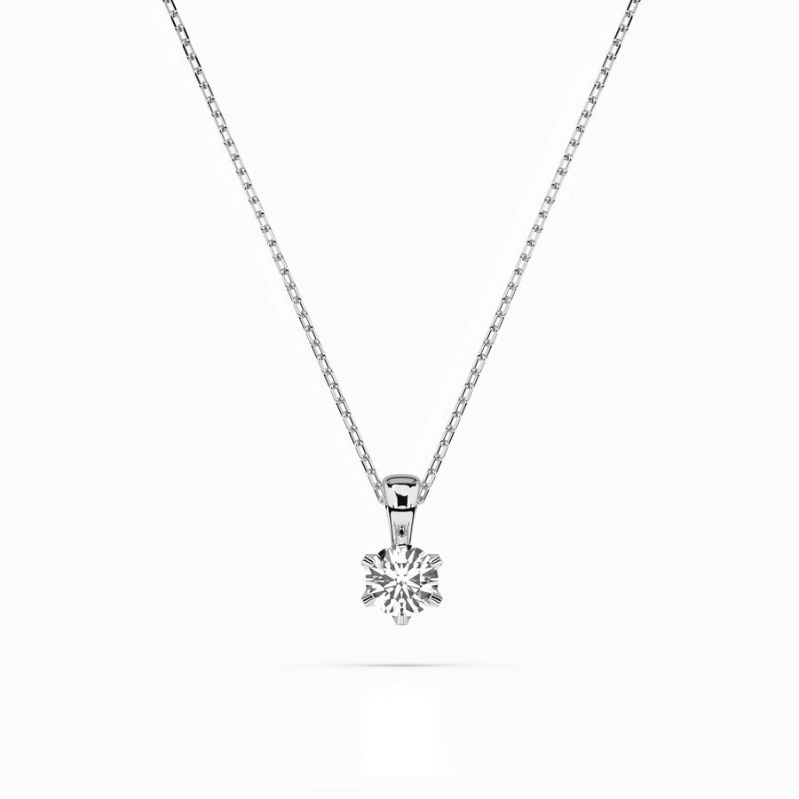 Diamond Pendant Necklace Round 0.2ct by Qutahia Jewellery