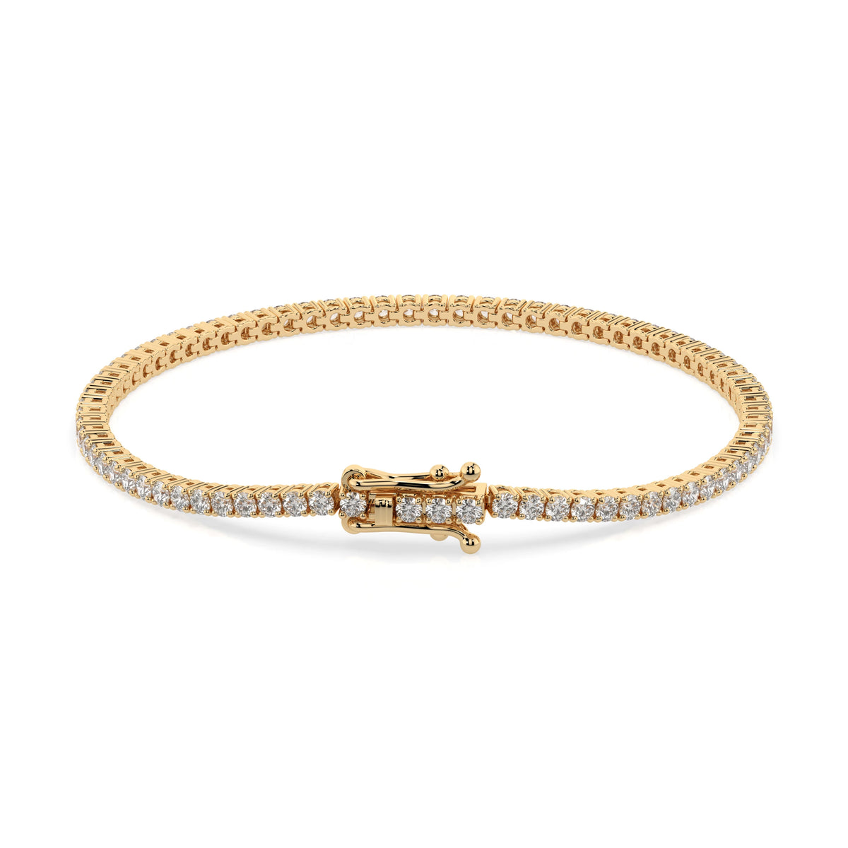 2 ct diamond tennis bracelet 2.31ct in solid gold, view 6, by Qutahia Jewelry