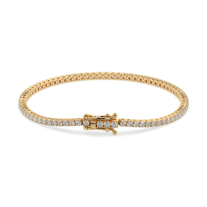 2 ct diamond tennis bracelet 2.31ct in solid gold, view 6, by Qutahia Jewelry