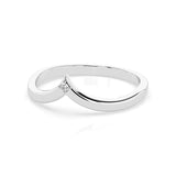 Minimalist Diamond Ring Round 0.01ct by Qutahia Jewellery