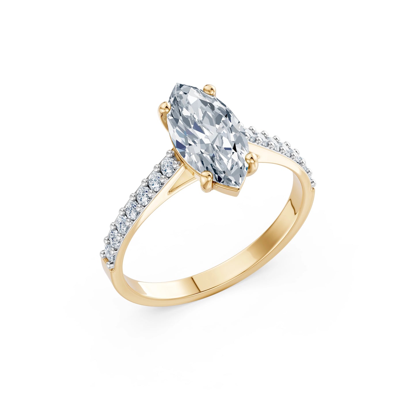 Marquise Lab Grown Diamond Slim Pave Eternity Ring 1.5ct by Qutahia Jewellery