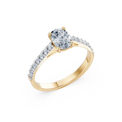 Cushion Lab Grown Diamond Slim Pave Eternity Ring 1.0ct by Qutahia Jewellery