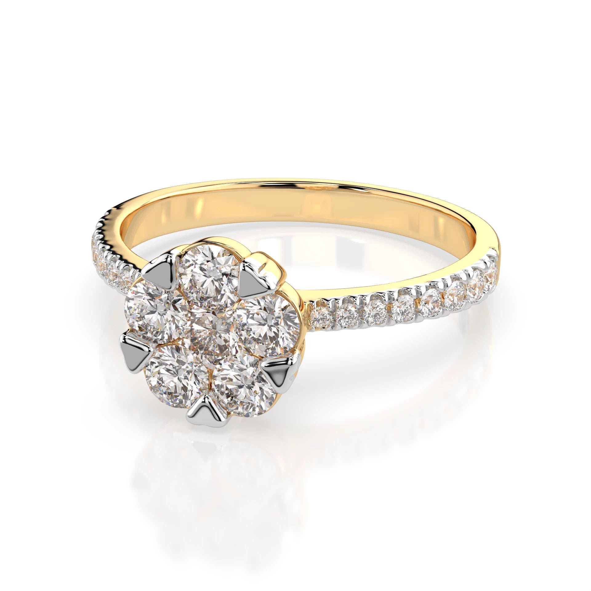 Illusion Ring (Round), 0.15 ct — 101-10015/4(3.4)