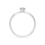 Round Brilliant Diamond Wide Solitaire Engagement Ring 0.2ct by Qutahia Jewellery