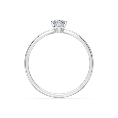 Round Brilliant Diamond Wide Solitaire Engagement Ring 0.2ct by Qutahia Jewellery