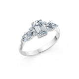 Emerald Lab Grown Diamond Side Stone Eternity Ring 1.0ct by Qutahia Jewellery