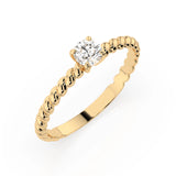 Solitaire Diamond Ring Round 0.3ct by Qutahia Jewellery