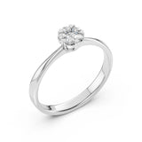 Illusion Diamond Ring Round 0.06ct by Qutahia Jewellery