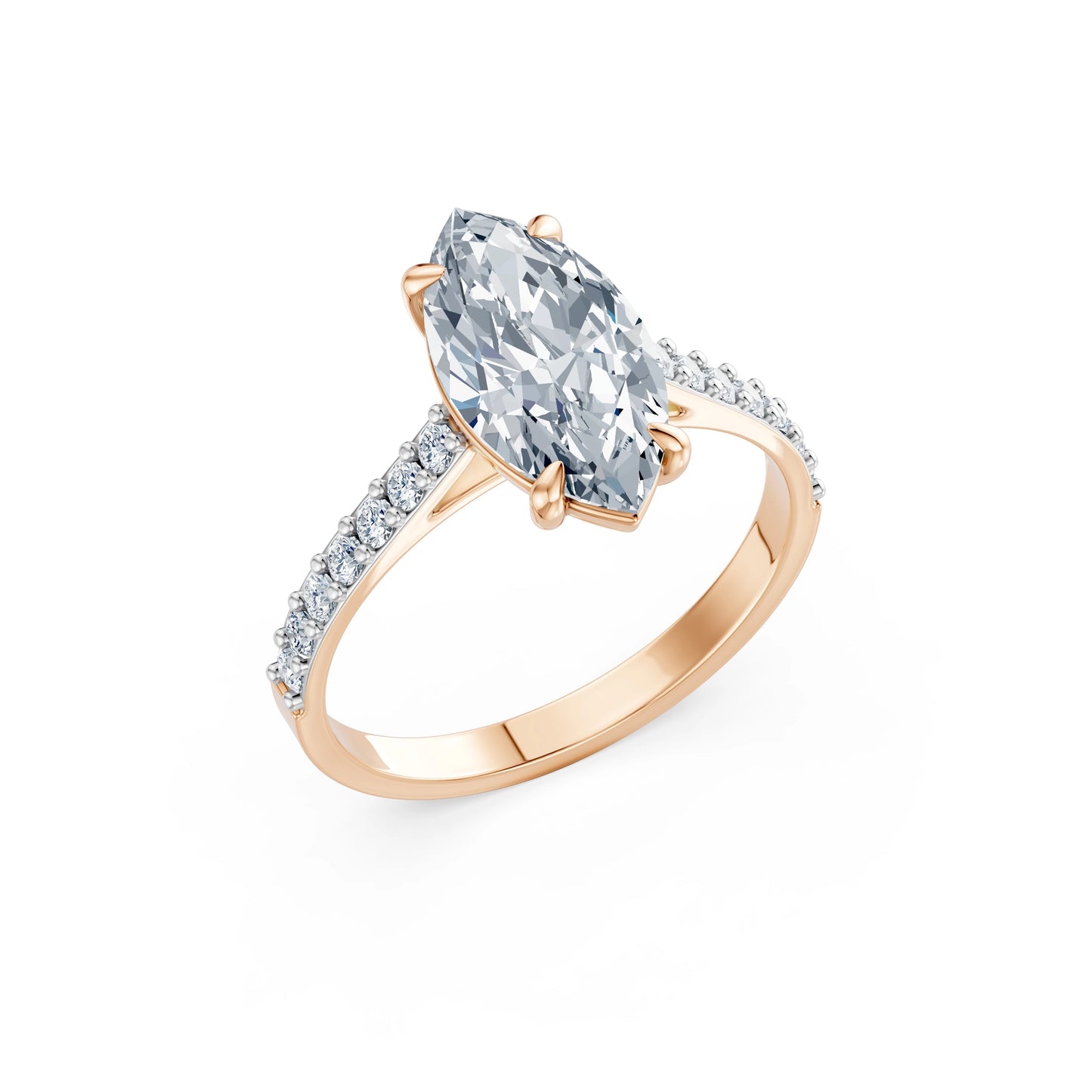 Marquise Lab Grown Diamond Slim Pave Eternity Ring 2.0ct by Qutahia Jewellery
