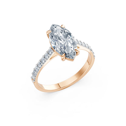 Marquise Lab Grown Diamond Slim Pave Eternity Ring 2.0ct by Qutahia Jewellery