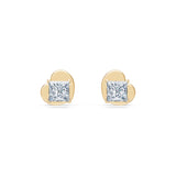 Diamond Stud Earrings Princess 0.34ct by Qutahia Jewellery