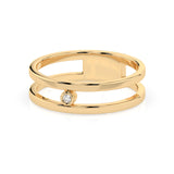 Minimalist Diamond Ring Round 0.02ct by Qutahia Jewellery