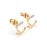 Small Diamond Earrings Round 0.15ct by Qutahia Jewellery