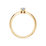 Round Brilliant Diamond Slim Solitaire Engagement Ring 0.2ct by Qutahia Jewellery