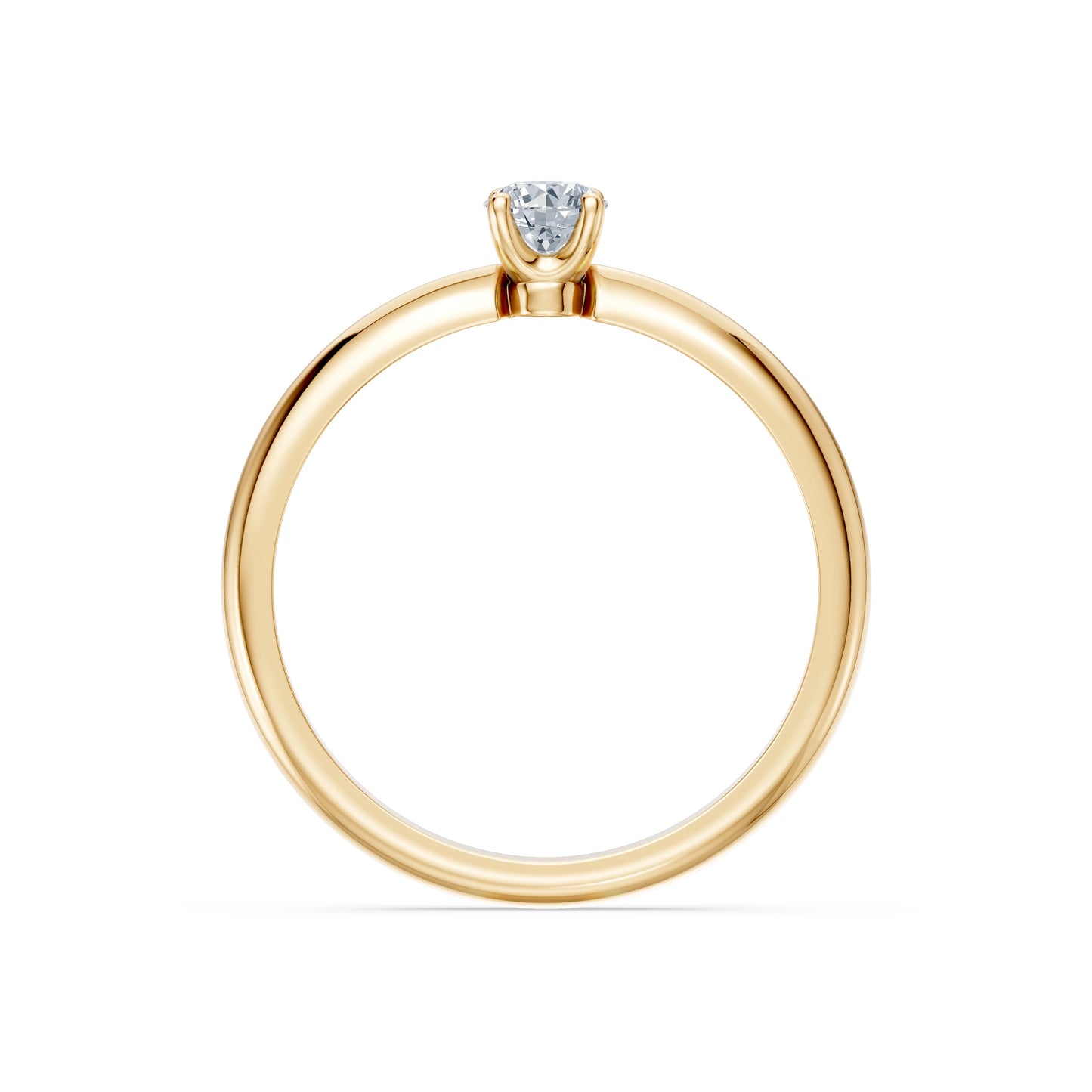 Round Brilliant Diamond Slim Solitaire Engagement Ring 0.2ct by Qutahia Jewellery