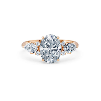 Oval Lab Grown Diamond Side Stone Eternity Ring 2.0ct by Qutahia Jewellery