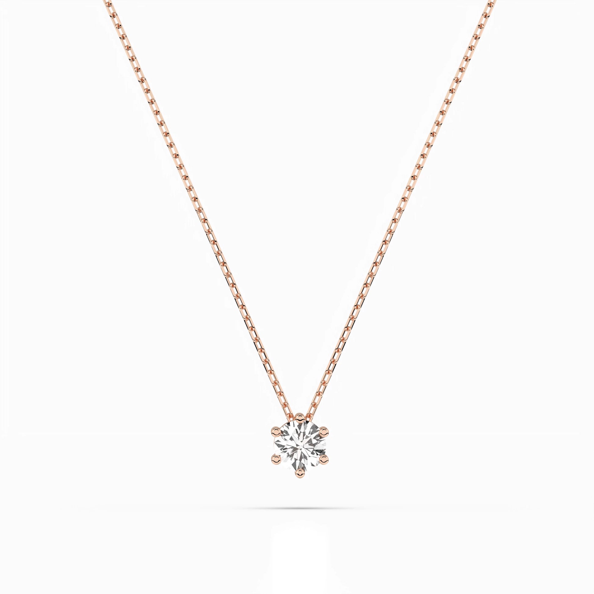 Solitaire Necklace (Round), 0.15 ct — 104-10003(3.4)