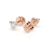 Diamond Stud Earrings Heart 0.6ct by Qutahia Jewellery
