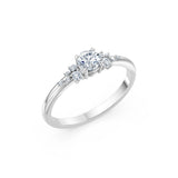Solitaire Eternity Diamond Ring Round Brilliant 0.35ct by Qutahia Jewellery