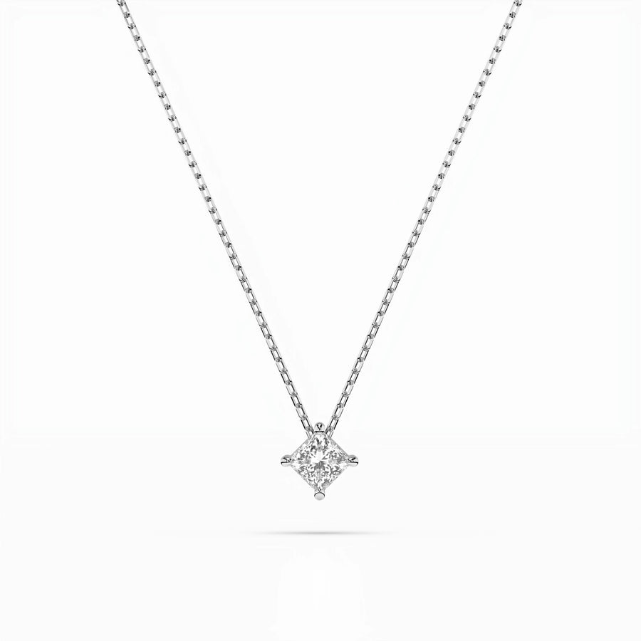 Solitaire Necklace (Princess), 0.1 ct — 104-10055(2.5)PR