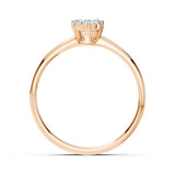 Illusion Diamond Ring Round 0.06ct by Qutahia Jewellery