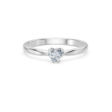 Solitaire Diamond Ring Heart 0.3ct by Qutahia Jewellery