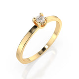 Solitaire Diamond Ring Round 0.1ct by Qutahia Jewellery