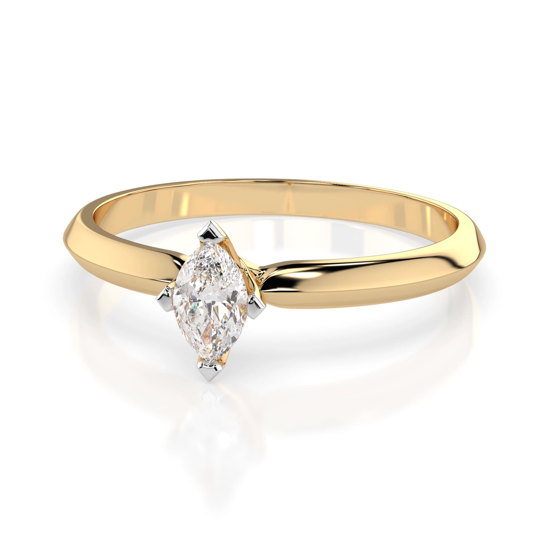 Solitaire Ring (Marquise), 0.1 ct — 101-10181/1(0.10)MARQUISE