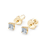 Diamond Stud Earrings Princess 0.34ct by Qutahia Jewellery