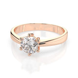 Solitaire Diamond Ring Round 0.5ct by Qutahia Jewellery
