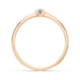 Solitaire Diamond Ring Round 0.1ct by Qutahia Jewellery
