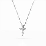 Delicate Diamond Necklace Round 0.07ct by Qutahia Jewellery
