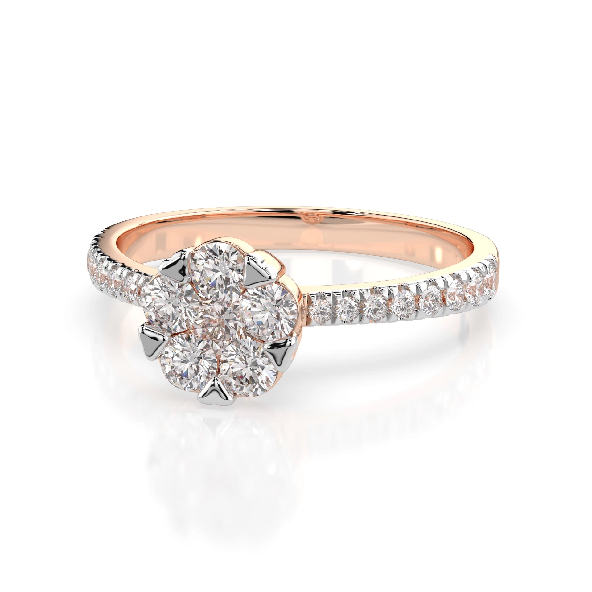 Illusion Ring (Round), 0.1 ct — 101-10015/4(3.0)