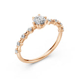 Solitaire Eternity Diamond Ring Round 0.4ct by Qutahia Jewellery