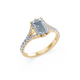 Emerald Lab Grown Diamond Micro Pave Eternity Ring 2.0ct by Qutahia Jewellery