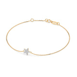 Diamond Bracelet Gold Round 0.03ct by Qutahia Jewellery