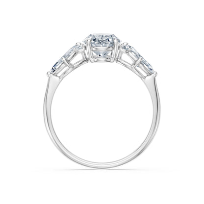 Oval Lab Grown Diamond Side Stone Eternity Ring 1.5ct by Qutahia Jewellery
