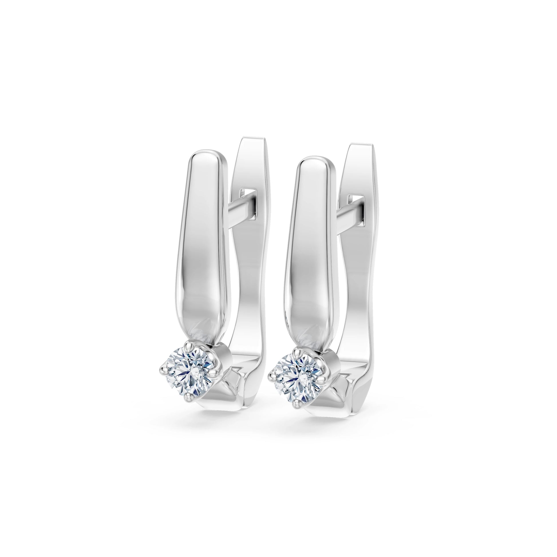 Solitaire English Lock Earring, 0.2 ct — 102-10041(3.0)
