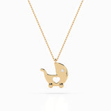 Delicate Diamond Necklace Round 0.01ct by Qutahia Jewellery