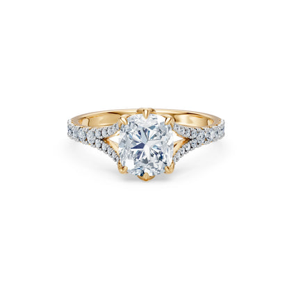 Cushion Lab Grown Diamond Micro Pave Eternity Ring 2.0ct by Qutahia Jewellery