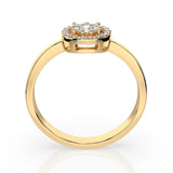 Illusion Diamond Ring Round 0.1ct by Qutahia Jewellery