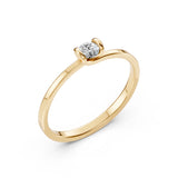 Solitaire Diamond Ring Round 0.2ct by Qutahia Jewellery