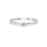 Solitaire Diamond Ring Round Brilliant 0.1ct by Qutahia Jewellery