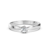 Solitaire Diamond Ring Round 0.15ct by Qutahia Jewellery